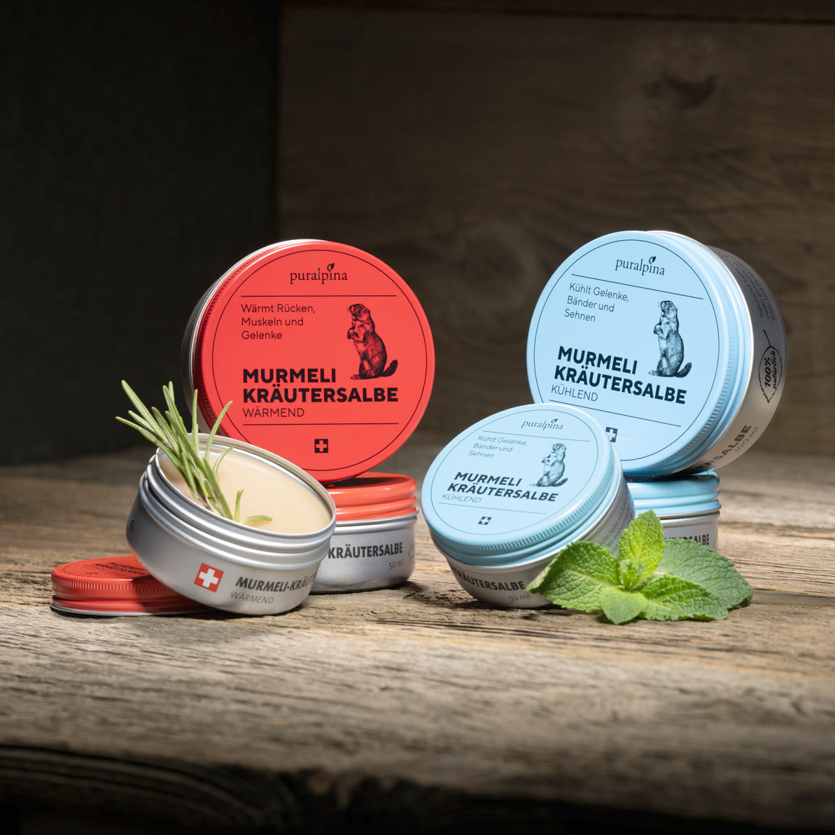 Produktebild: Murmeli-Kräutersalben wärmend und kühlend