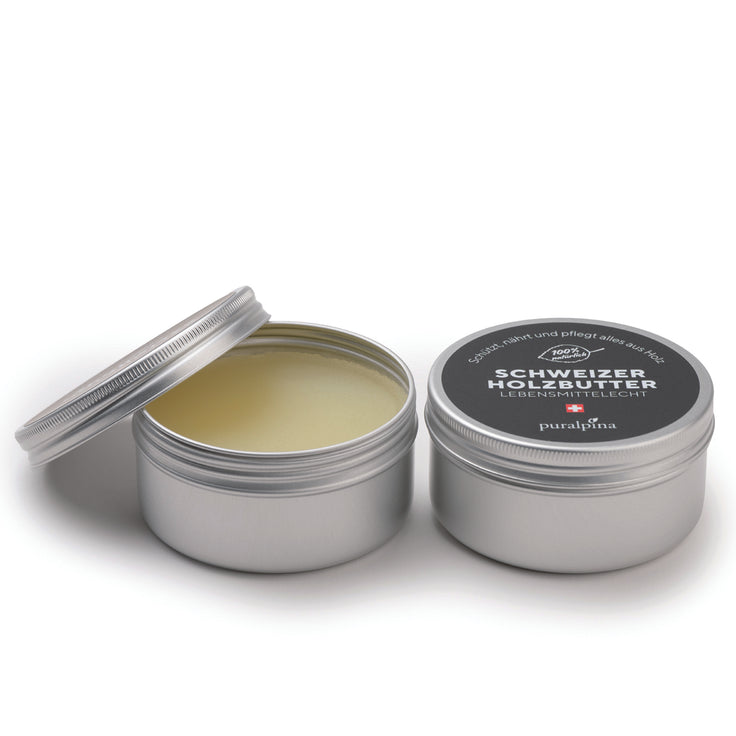 Natürliche Schweizer Holzbutter zur Pflege aller Holzgegenstände.