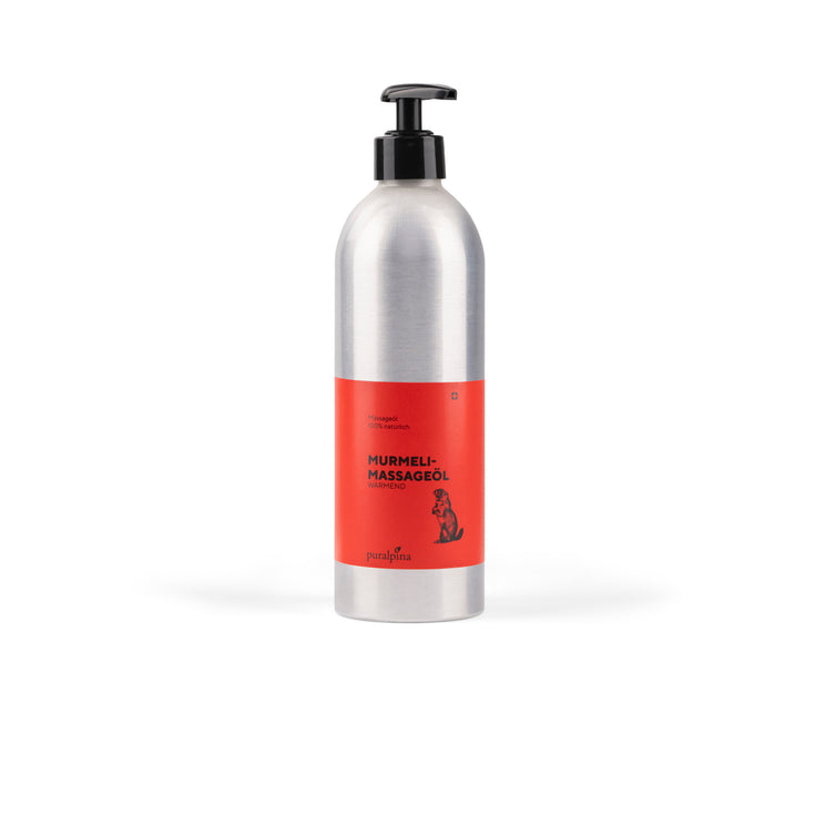 Murmeli-Massage-Öl puralpina – Detailansicht Produktverpackung