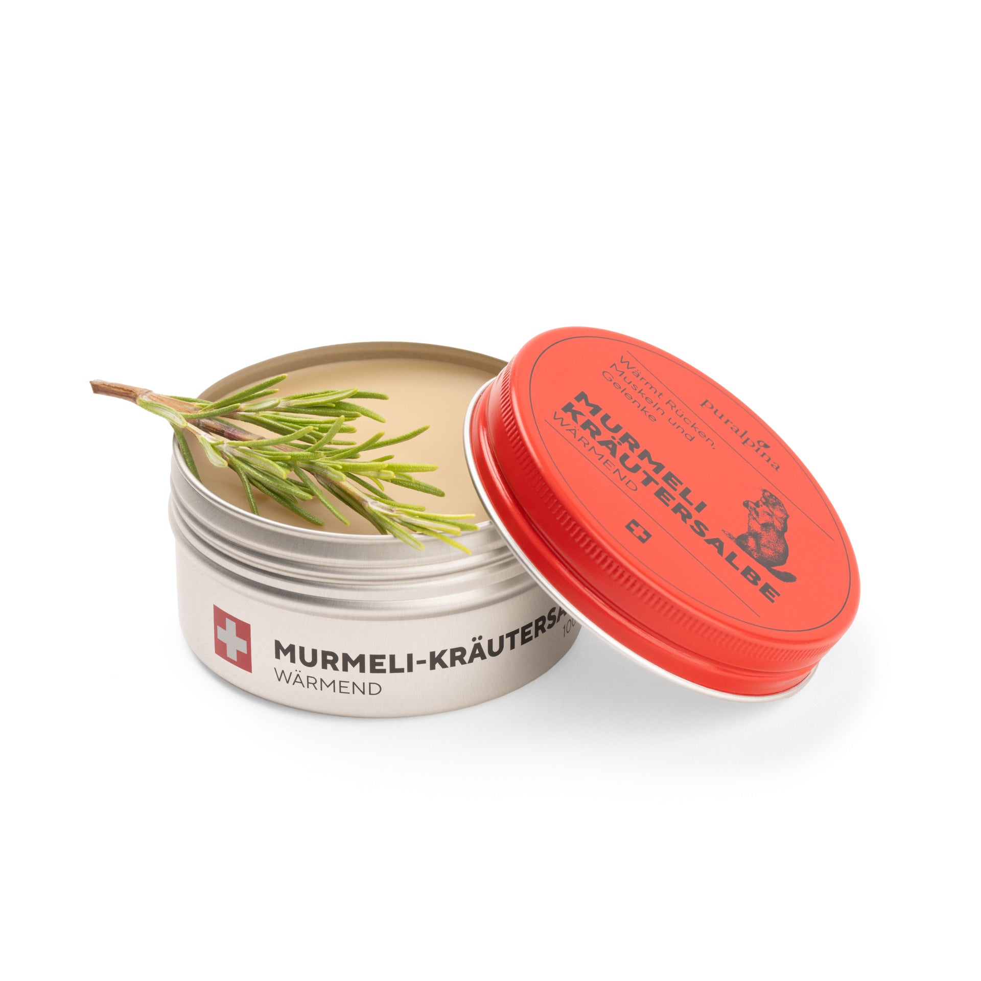 Murmeli-Kräutersalbe wärmend Dose 100ml, Dose offen